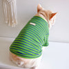 "Stylish Green and Blue Dog Waffle Stripe Shirt - Comfortable and Trendy Pet Apparel"