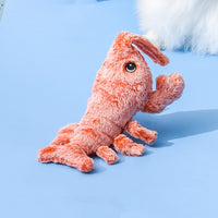 Interactive Lobster Pounce-N-Play: Fun cat and dog toy with USB charging, realistic design, and catnip compatibility.