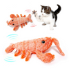 Interactive Lobster Pounce-N-Play: Fun cat and dog toy with USB charging, realistic design, and catnip compatibility.